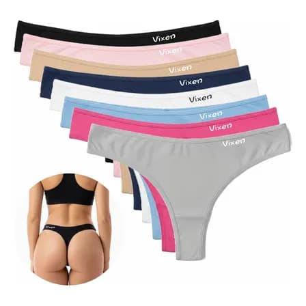 Kit 10 Calcinhas Fio Dental De Algodão Feminina Lingerie Sortidas Liso M