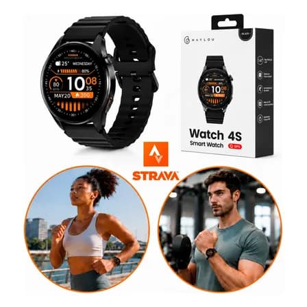 Smartwatch Haylou Watch 4s Tela Amoled 1.43 Gps Esportivo Fa Preto